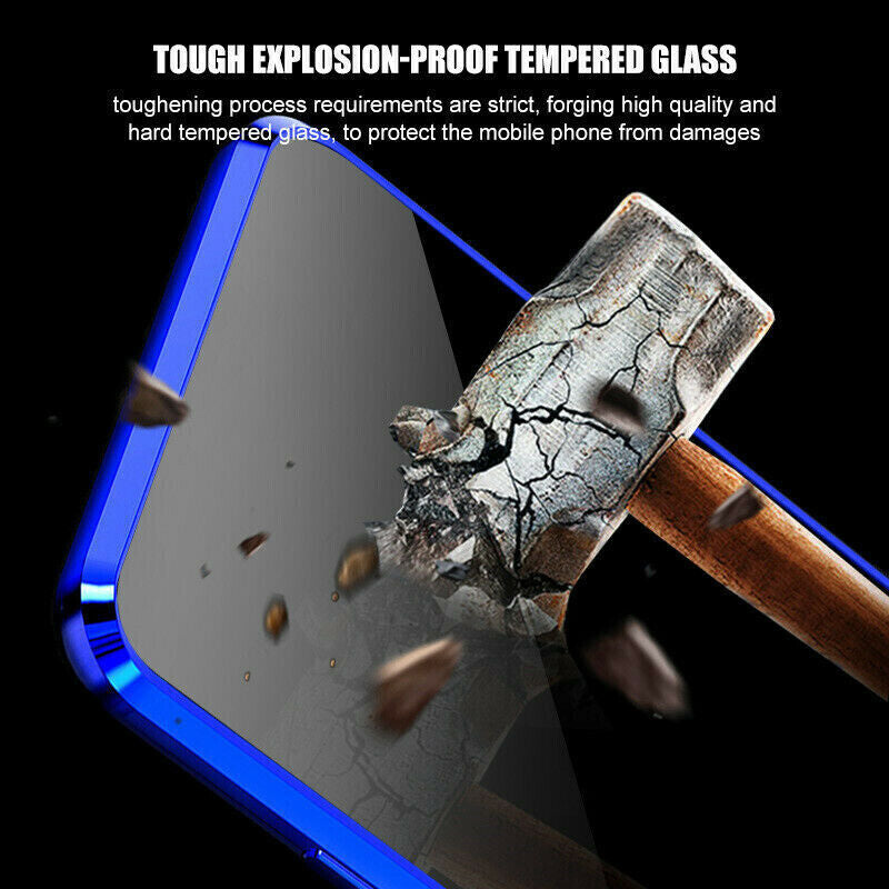 360°Anti-Peep Privacy Magnetic Adsorption Double Tempered Glass Phone Case Cover