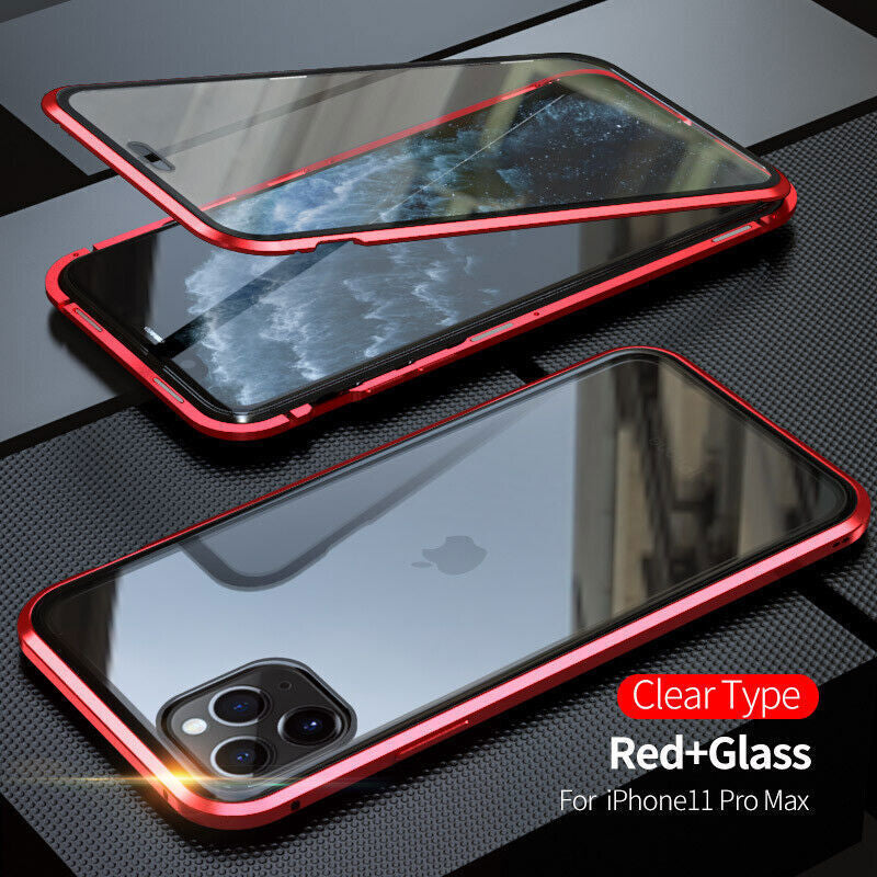 360°Anti-Peep Privacy Magnetic Adsorption Double Tempered Glass Phone Case Cover
