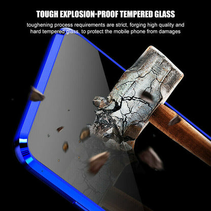 360°Anti-Peep Privacy Magnetic Adsorption Double Tempered Glass Phone Case Cover