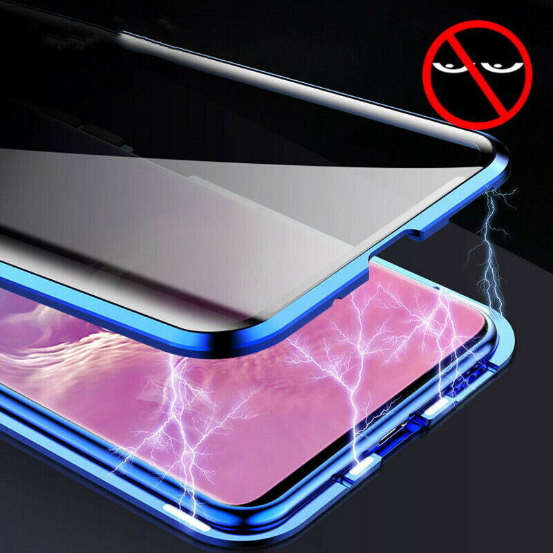 360°Anti-Peep Privacy Magnetic Adsorption Double Tempered Glass Phone Case Cover