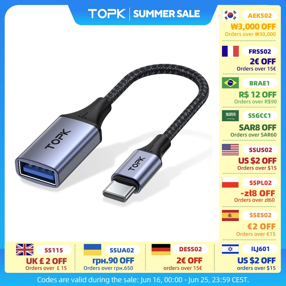 USB C to USB a Dapter OTG Cable Type C Male to USB 2.0 Female Cable for Macbook Pro Samsung Type C Adapter