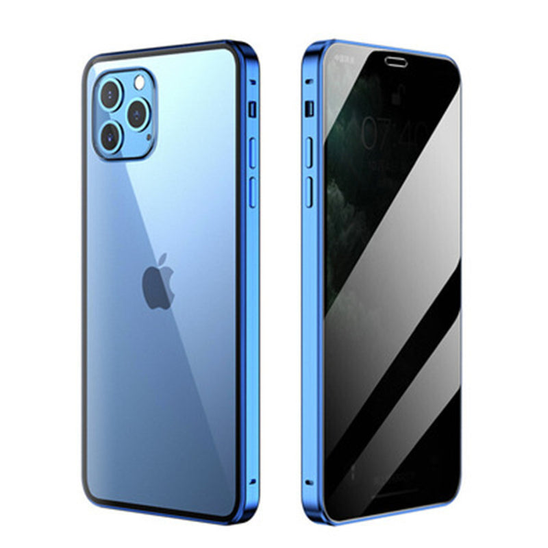 360°Anti-Peep Privacy Magnetic Adsorption Double Tempered Glass Phone Case Cover