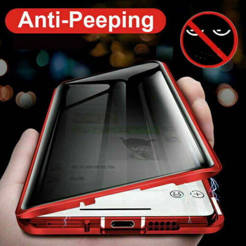 360°Anti-Peep Privacy Magnetic Adsorption Double Tempered Glass Phone Case Cover