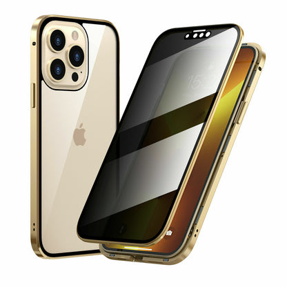 360°Anti-Peep Privacy Magnetic Adsorption Double Tempered Glass Phone Case Cover