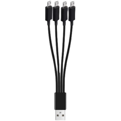 5V/2A USB 2.0 to Micro USB Splitter Cable 4 Port Micro Usb Cable Fast Charging Cord for Android Phone Power Bank AA AAA Battery