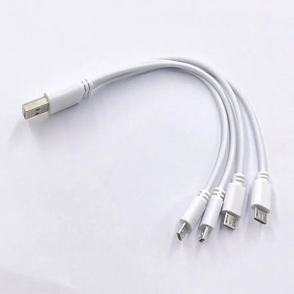 5V/2A USB 2.0 to Micro USB Splitter Cable 4 Port Micro Usb Cable Fast Charging Cord for Android Phone Power Bank AA AAA Battery