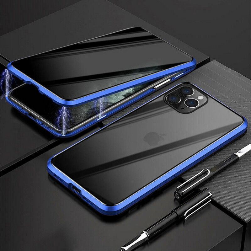 360°Anti-Peep Privacy Magnetic Adsorption Double Tempered Glass Phone Case Cover