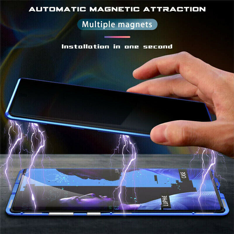 360°Anti-Peep Privacy Magnetic Adsorption Double Tempered Glass Phone Case Cover