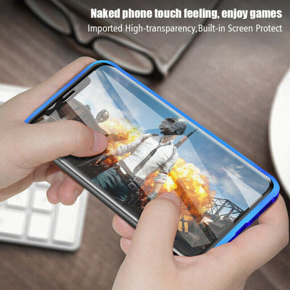 360°Anti-Peep Privacy Magnetic Adsorption Double Tempered Glass Phone Case Cover
