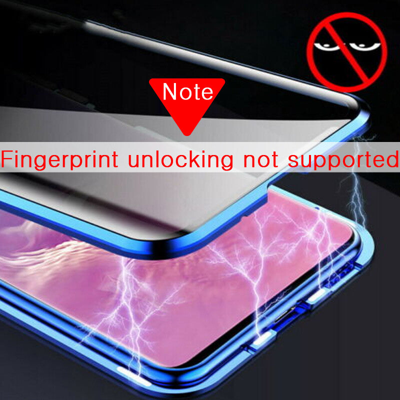 360°Anti-Peep Privacy Magnetic Adsorption Double Tempered Glass Phone Case Cover